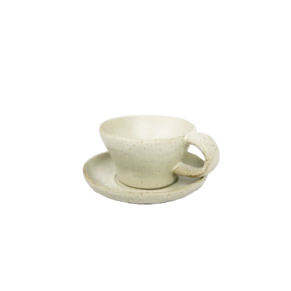 Tuva kopp med fat - Beige