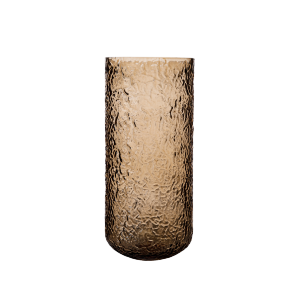 Ljuslykta mönstrad d11 h25 cm bärnsten