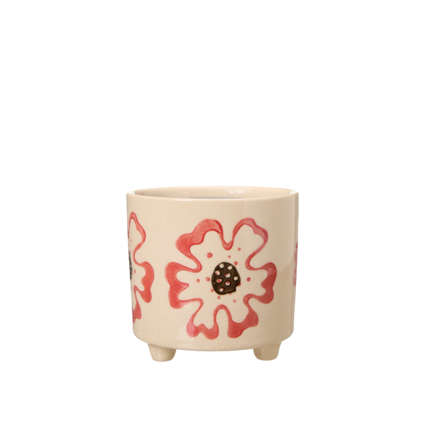 RAKEL Kruka Vit/Röd Small 12x12cm