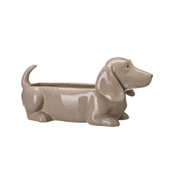 JACKY Hund Planterin Beige 40x15x17cm