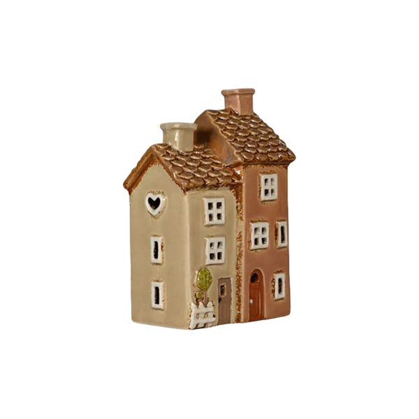 Keramikhus, Brun/Beige, H 15,5cm