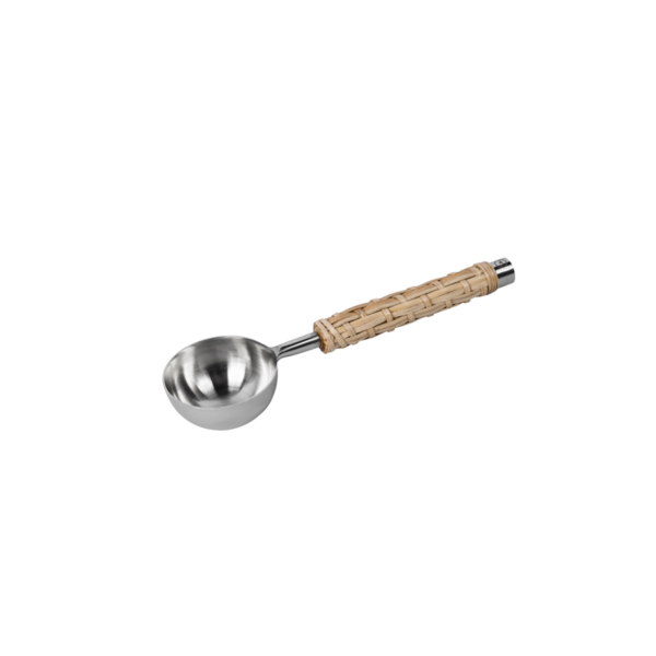 Kaffemått, rostfritt stål/flätat handtag Natur