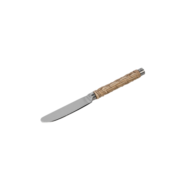 Smörkniv, rostfritt stål/flätat handtag Natur