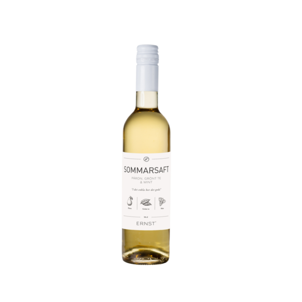 Sommarsaft, päron, grönt te och mint