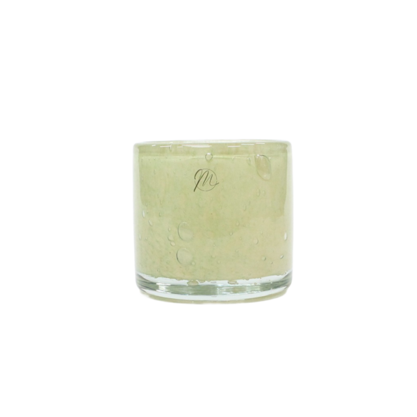 Ljuslykta UNIK Cylinder, Fossil, Vit/grön , D8,5x8,5