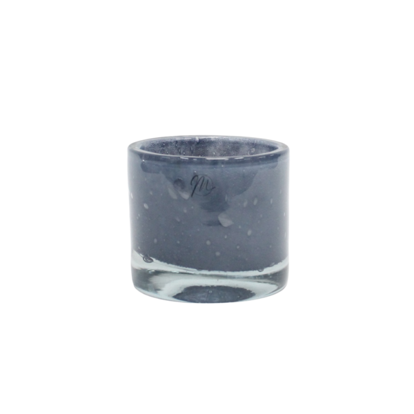 Ljuslykta UNIK Cylinder, Gråblå Marmor, D8,5x8,5