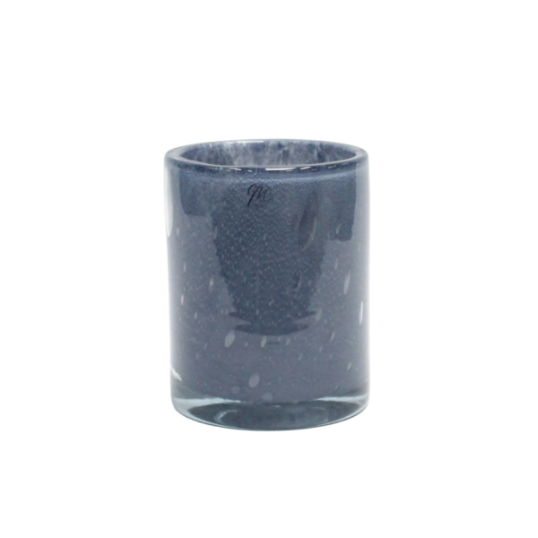 Ljuslykta UNIK Hög Cylinder, Gråblå Marmor, D10x13