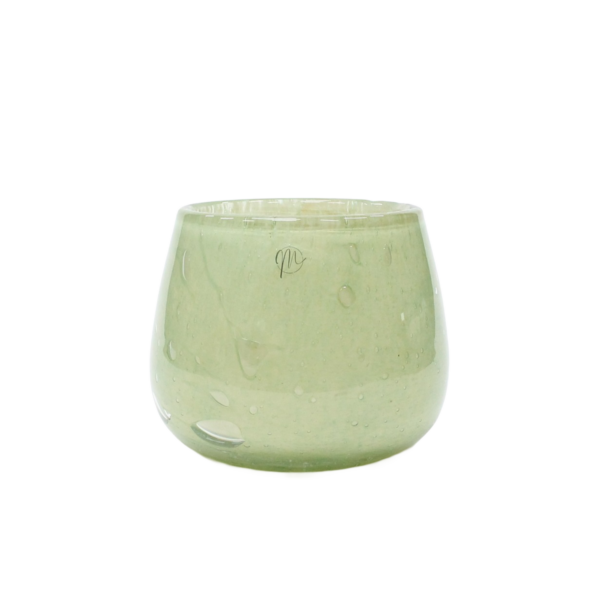 Ljuslykta UNIK Droppe, Fossil, Vit/grön D13,5x11