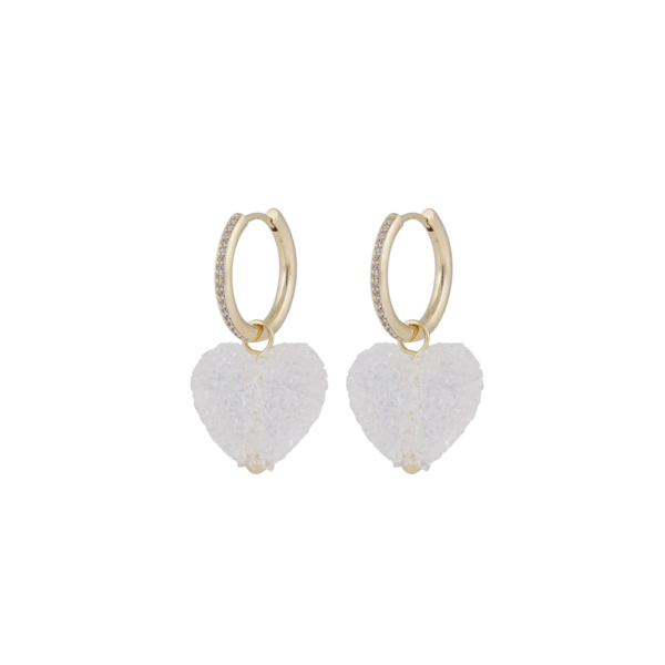 Sugar hearts pendant ear g/clear - Onesize