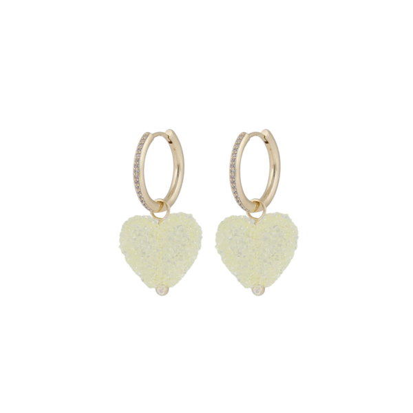 Sugar hearts pendant ear g/yellow - Onesize