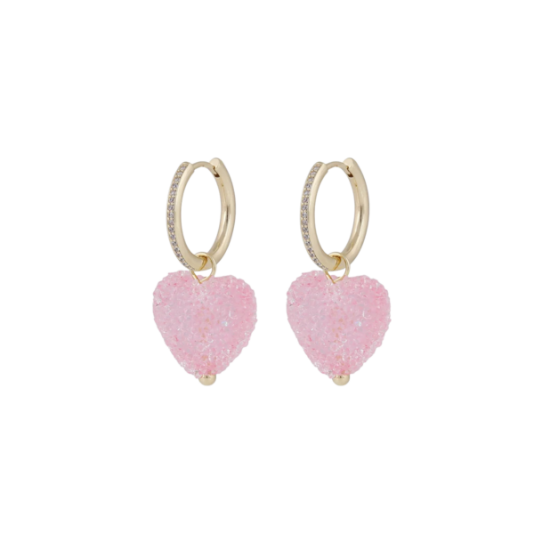 Sugar hearts pendant ear g/pink - Onesize
