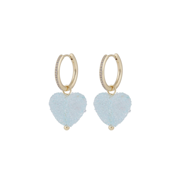 Sugar hearts pendant ear g/light blue - Onesize