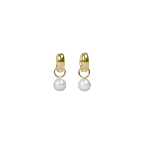 Largo pearl pendant chunky ring ear g/white - Onesize