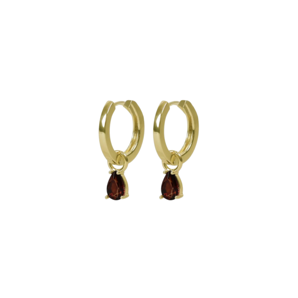 Trinity drop pendant ring ear g/brown - Onesize